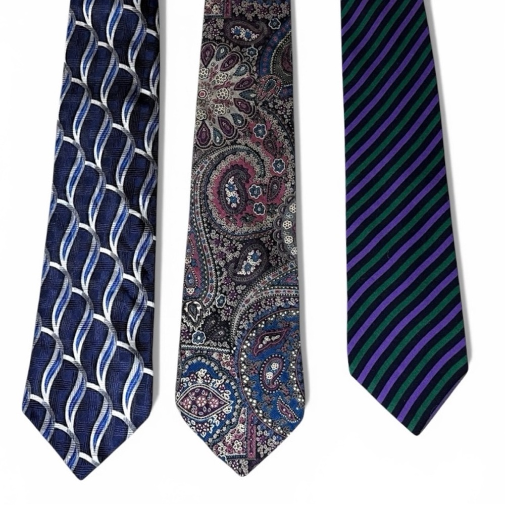 Vintage Designer Ties Lot of 3 | Ted Lapidus Vogue Pierre Cardin